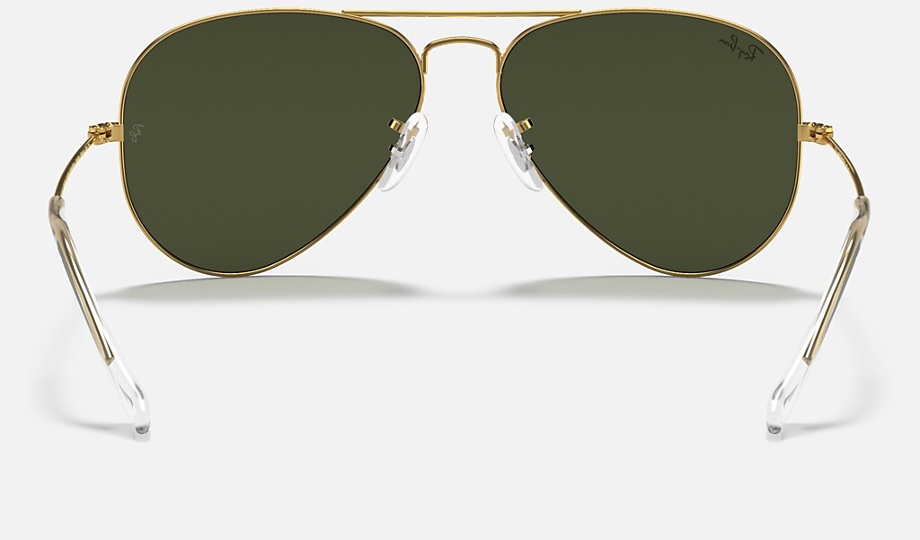 martelen Handig slim Aviator Classic Sunglasses in Gold and Green | Ray-Ban®