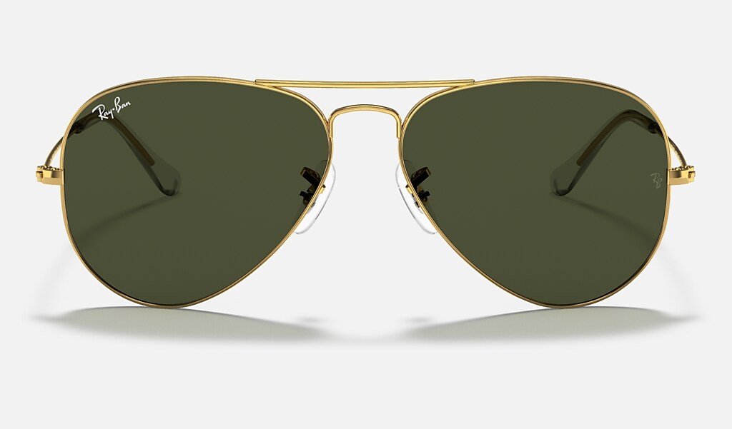 verkoudheid tekort kever Aviator Classic Sunglasses in Gold and Green | Ray-Ban®