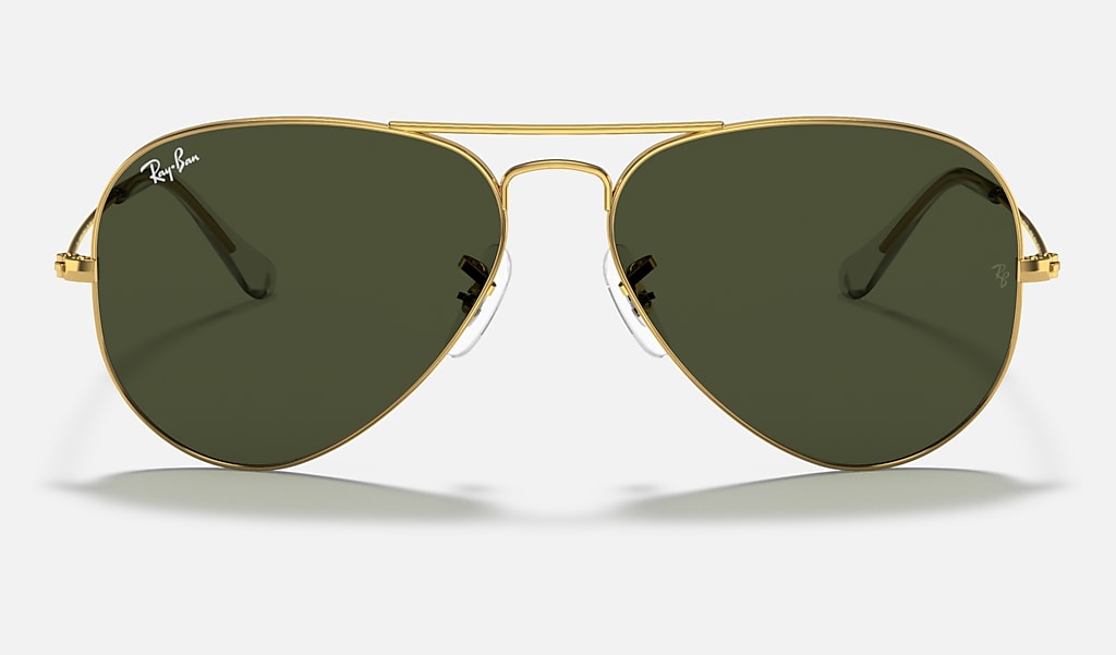 Getuigen Peer Concreet Aviator Classic Sunglasses in Gold and Green | Ray-Ban®