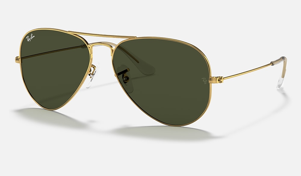 Paleto guerra cobre Gafas de Sol Aviator Classic en Oro y Verde | Ray-Ban®