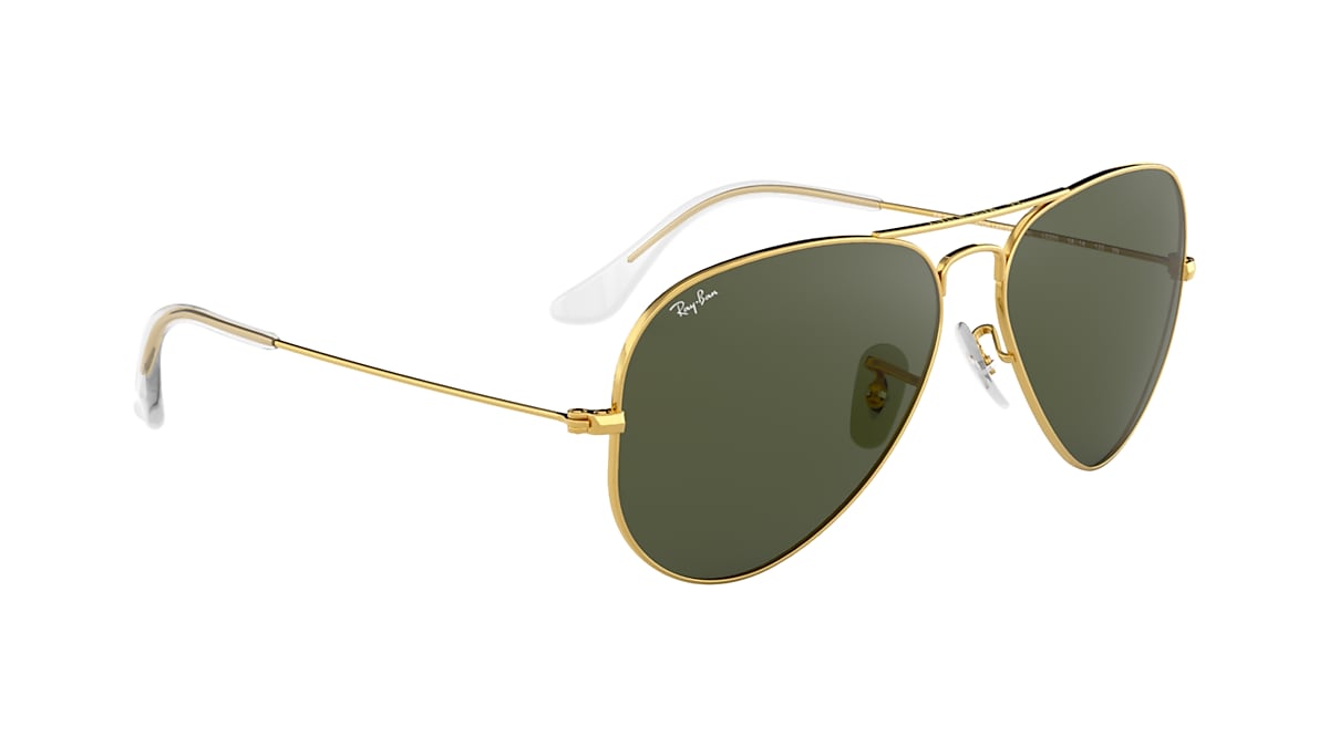 how to use Mona Lisa lawn Aviator Classic Sunglasses in Gold and Green | Ray-Ban®