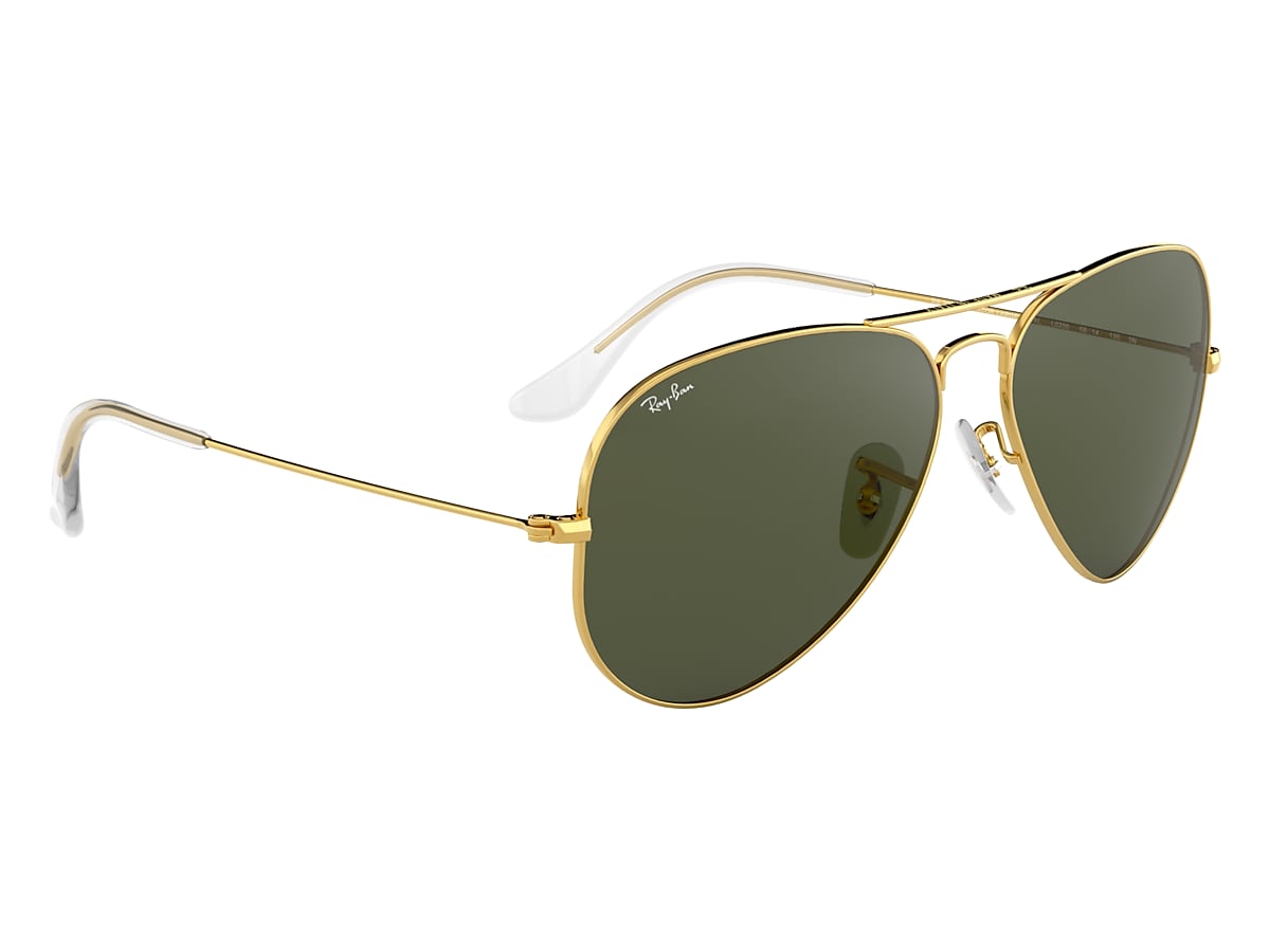 Aviator Classic Sunglasses in Gold and Green | Ray-Ban®