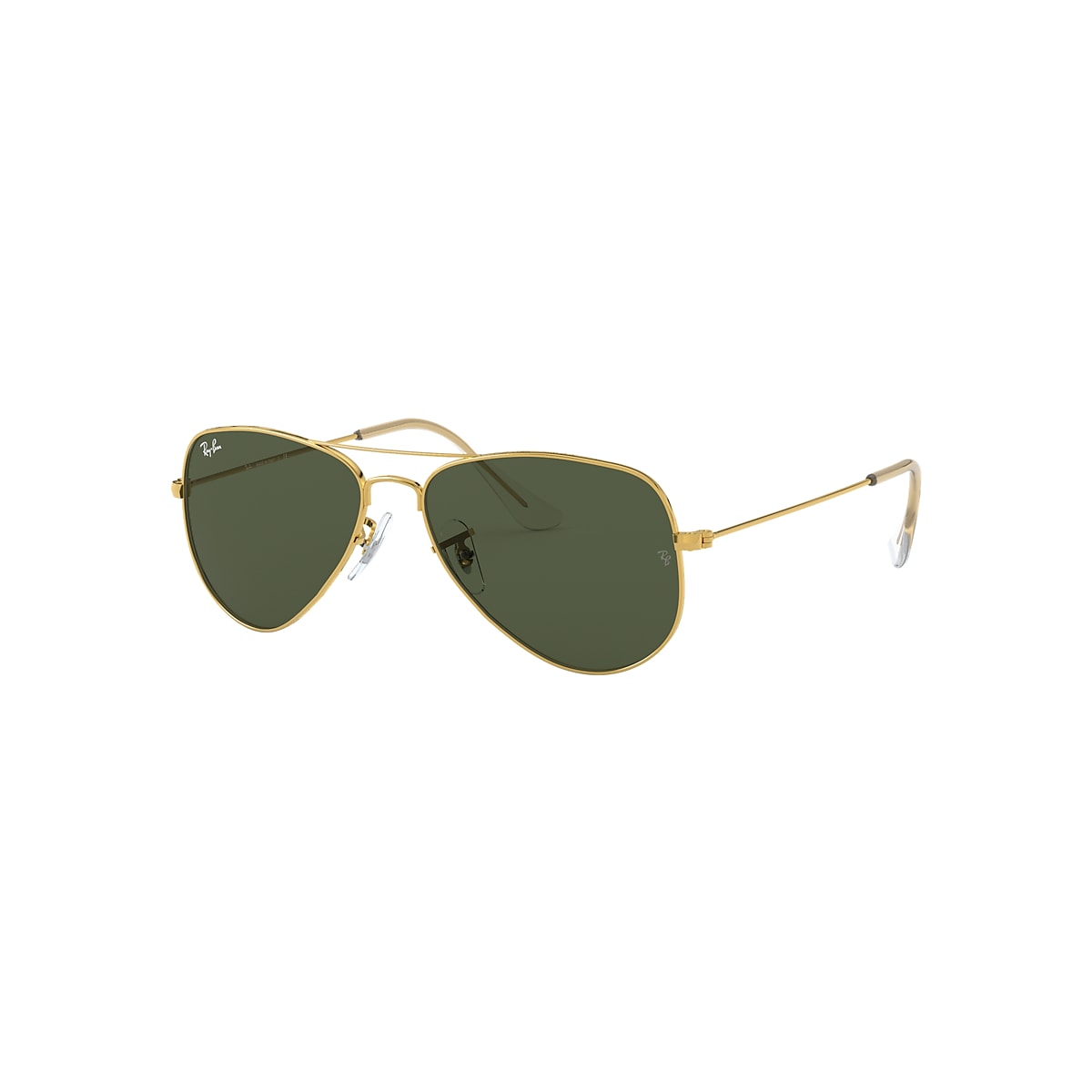 commentator zout Conform Aviator Extra Small Sunglasses in Gold and Crystal Green | Ray-Ban®