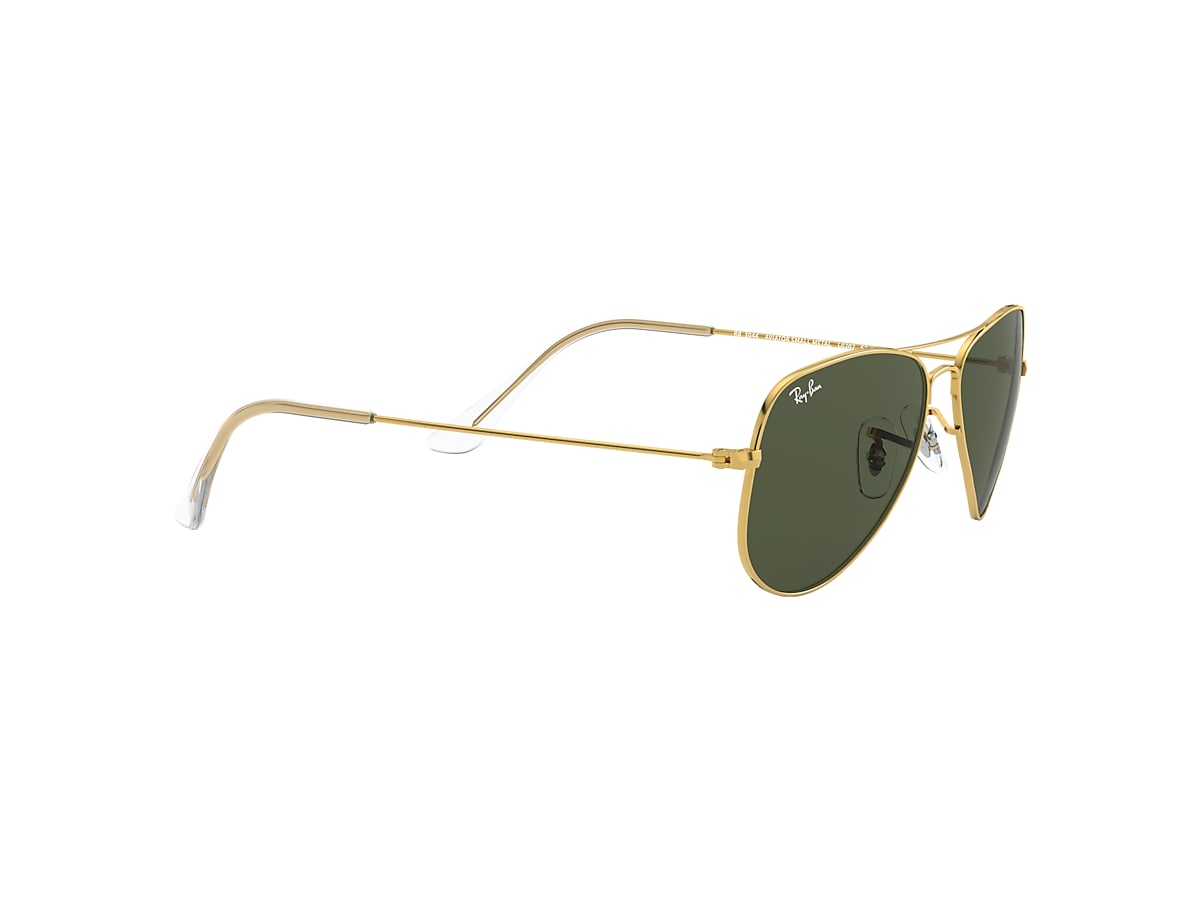 Aviator Extra Small Sunglasses in Gold and Crystal Green | Ray-Ban®
