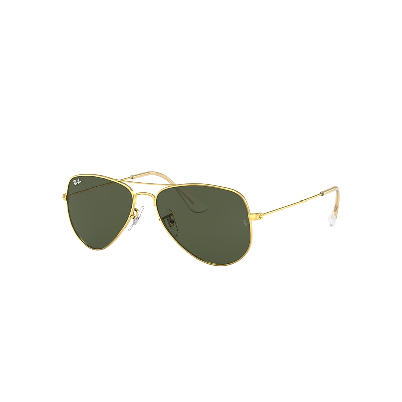Ray-Ban Aviator Extra Small Sunglasses Gold Frame Green Lenses 52-14