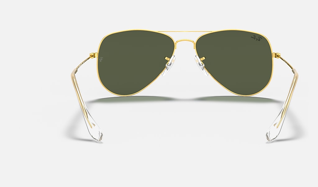 break up Automatic pavement Aviator Extra Small Sunglasses in Gold and Crystal Green | Ray-Ban®