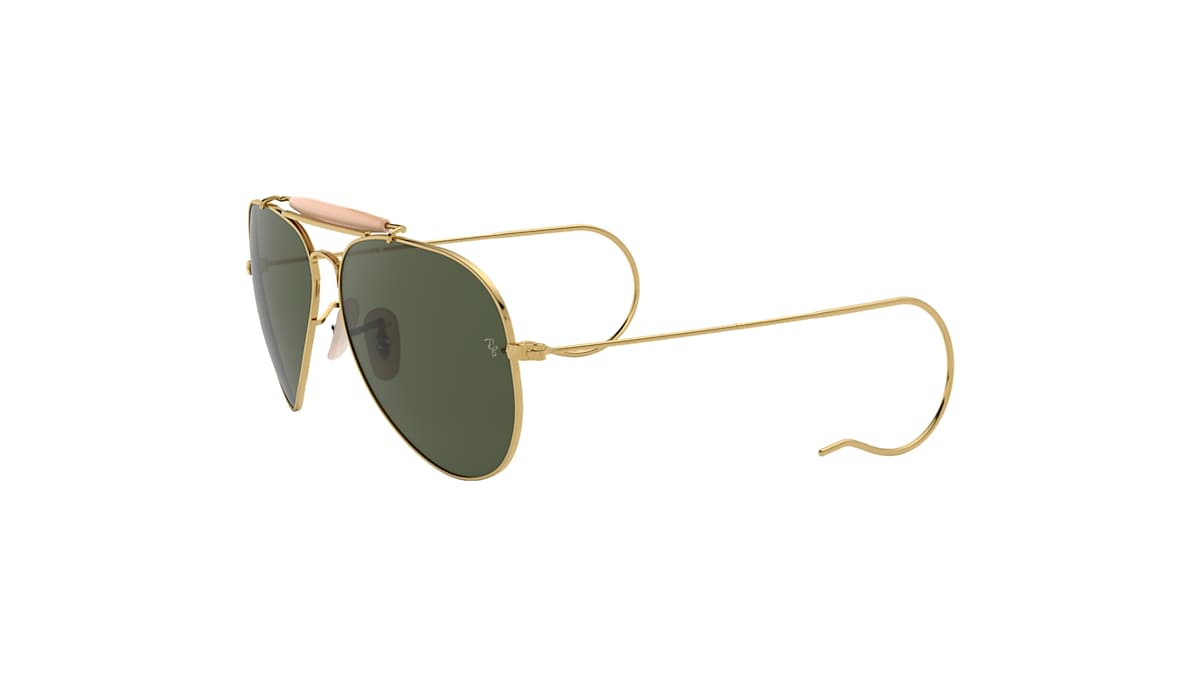 Outdoorsman Sunglasses in Gold and Green | Ray-Ban®