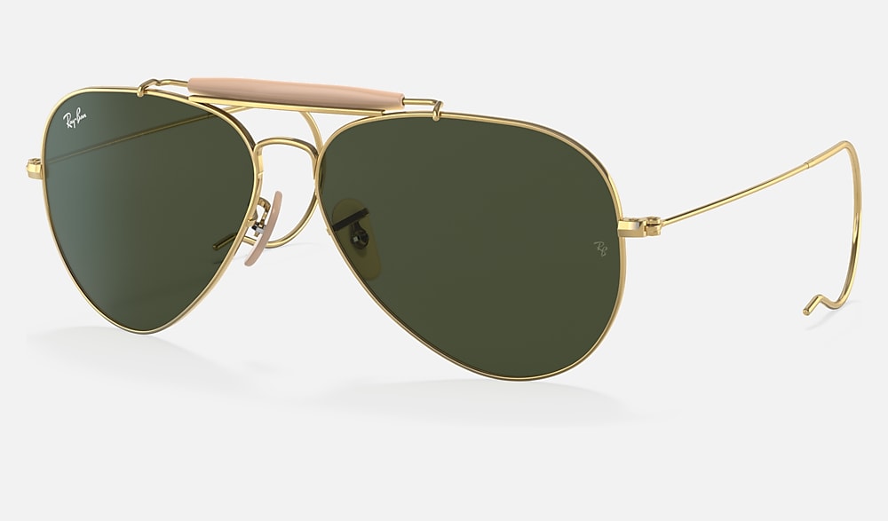 OUTDOORSMAN Sunglasses in Gold and Green | Ray-Ban® US