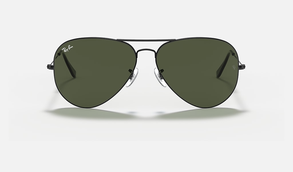 Aviator Large Metal Ii Sunglasses in Black and Green | Ray-Ban®
