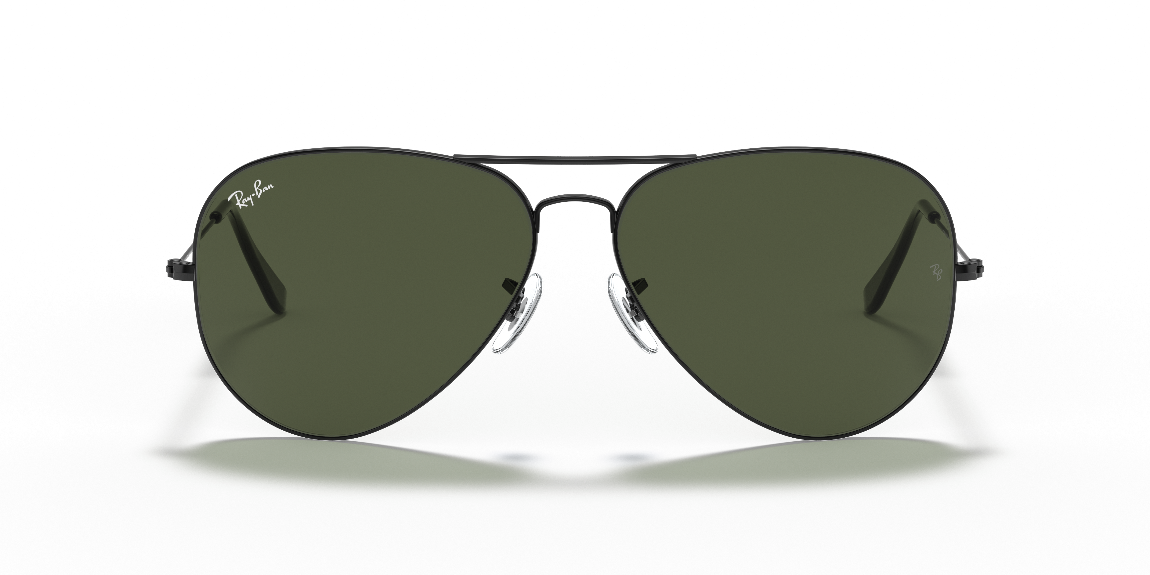 Aviator Large Metal Ii Sunglasses in Black On Gold and G-15 Green 
