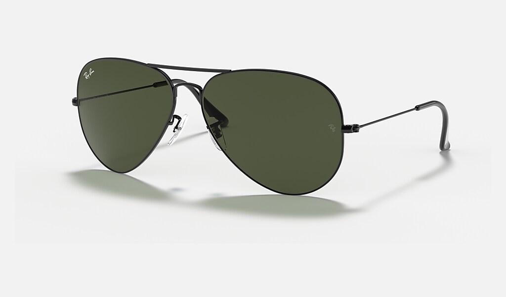 verlichten Ondenkbaar naaien Aviator Large Metal Ii Sunglasses in Black and Green | Ray-Ban®