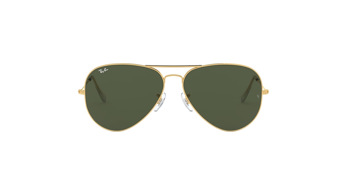 Aviator Large Metal Ii Sunglasses in Gold and Green | Ray-Ban®