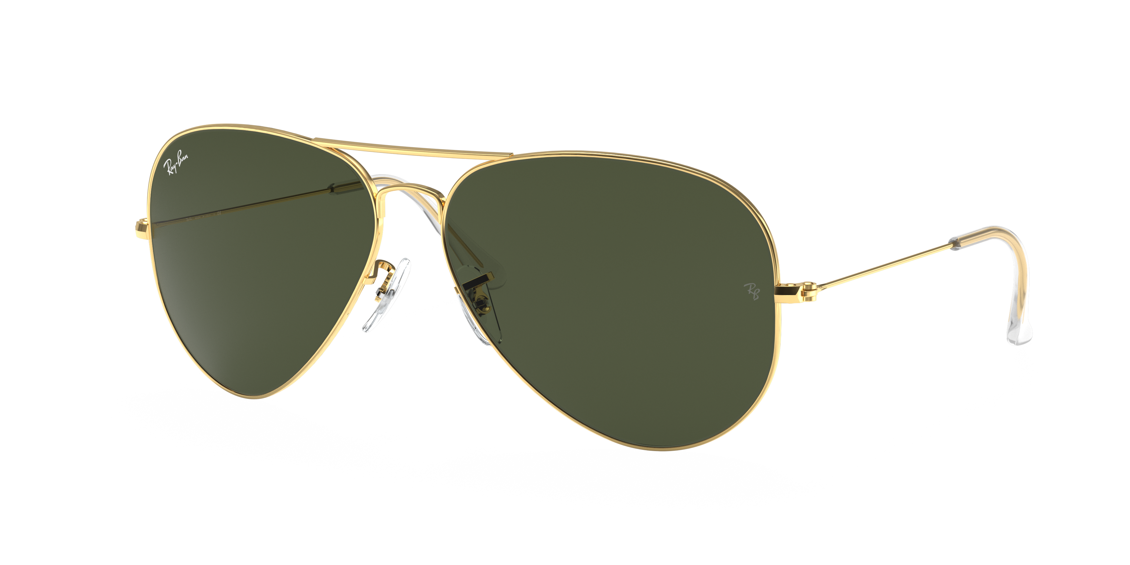 Panorama Outlook privacy Aviator Large Metal Ii Sunglasses in Gold and Green | Ray-Ban®