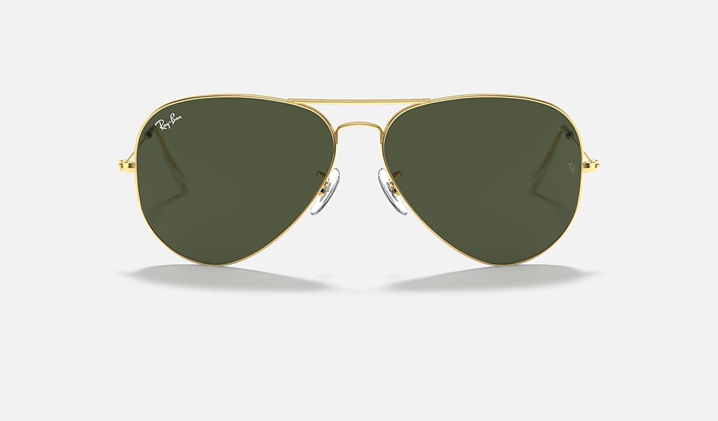 Aviator Large Metal Ii Sunglasses in Gold and Green | Ray-Ban®