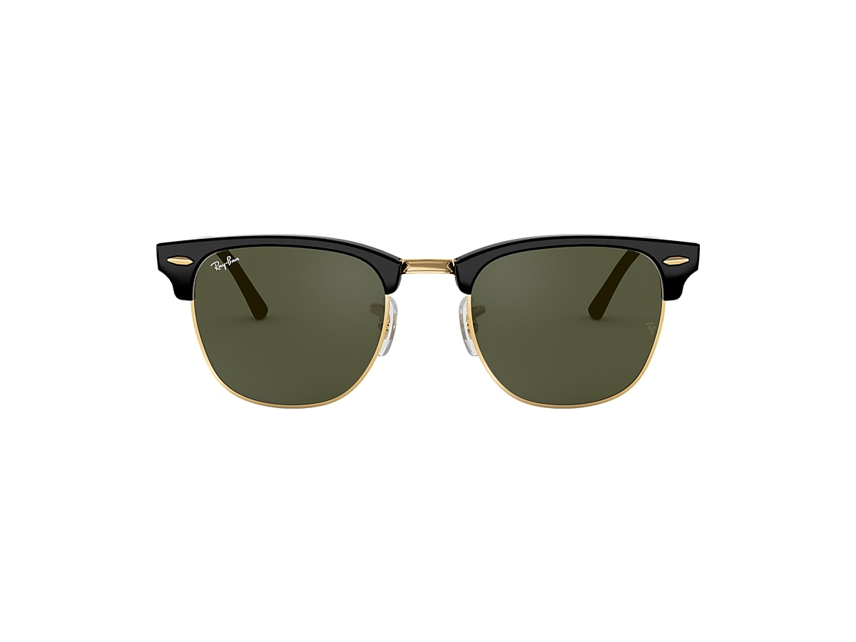 Clubmaster Classic Sunglasses in Black On Gold and G-15 Green | Ray-Ban®
