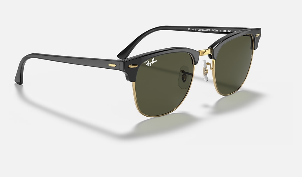 alive Datum pupil Clubmaster Classic Sunglasses in Black On Gold and Green | Ray-Ban®