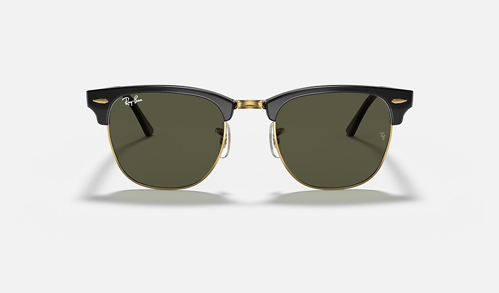 Clubmaster Classic Sunglasses in Black On Gold Green Ray-Ban®