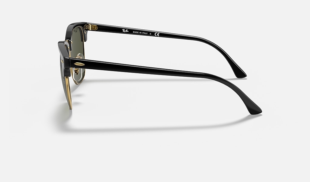 Anesthetic Monumental upright Clubmaster Classic Sunglasses in Black On Gold and Green | Ray-Ban®