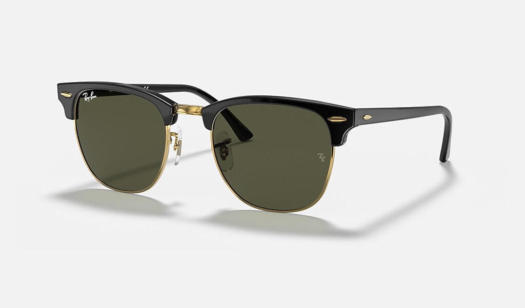 Inheems In de meeste gevallen meer en meer Clubmaster Classic Sunglasses in Black On Gold and Green | Ray-Ban®