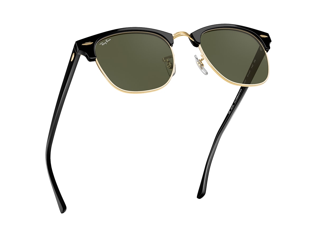 Pijnboom Vervelend het laatste Clubmaster Classic Sunglasses in Black On Gold and Green | Ray-Ban®