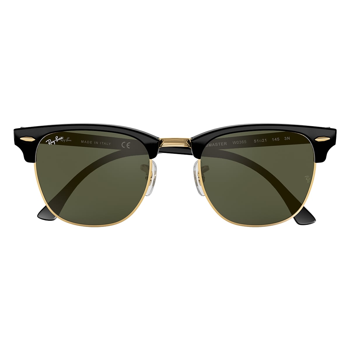 Clubmaster Sunglasses in Black and Green |