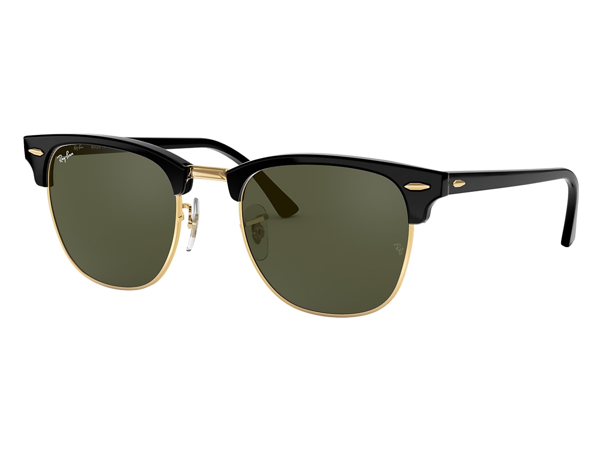 Clubmaster Classic Sunglasses in Black On Gold and Green | Ray-Ban®