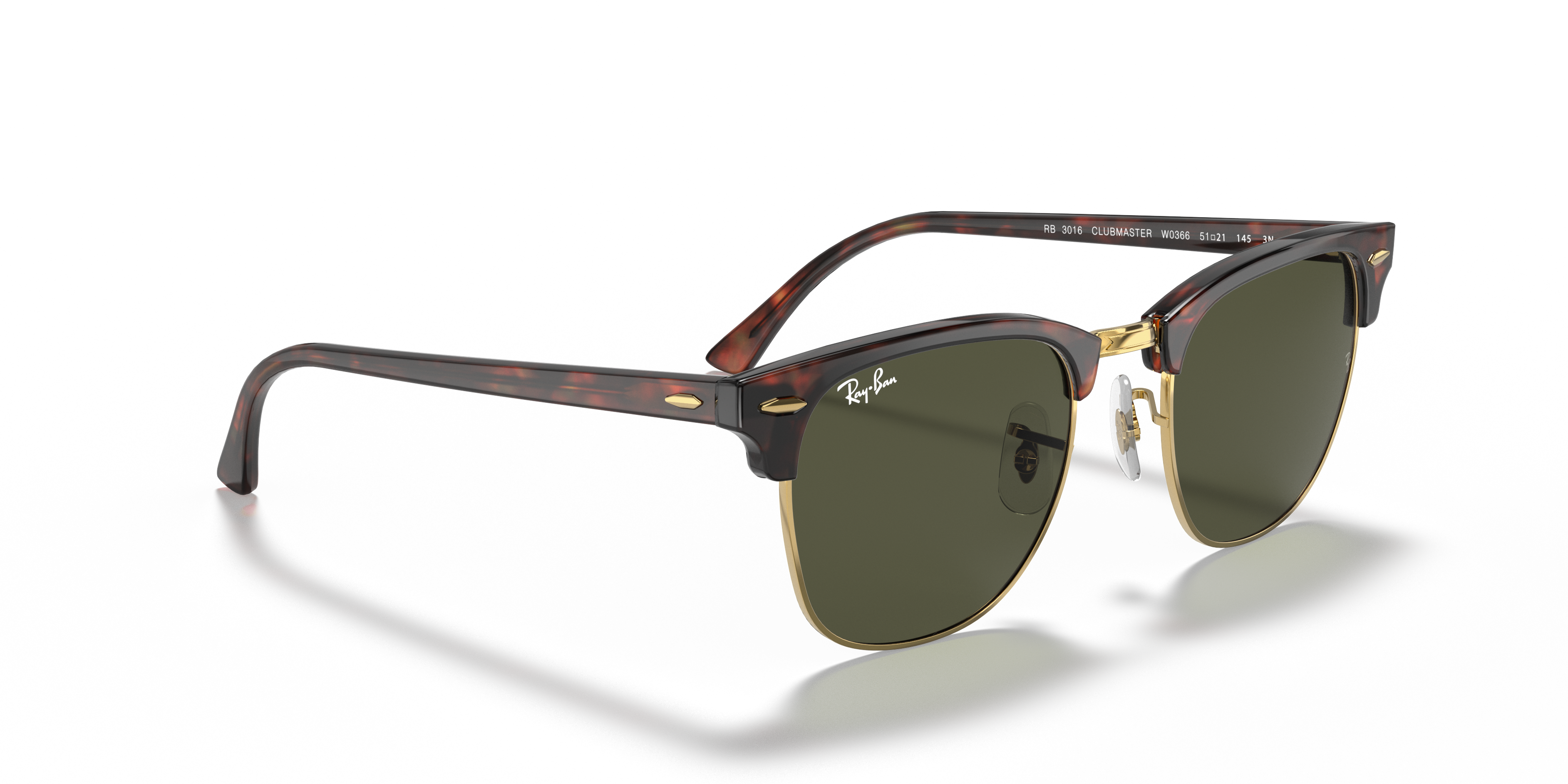 Clubmaster Classic Sunglasses in Mock Tortoise and Green | Ray-Ban®