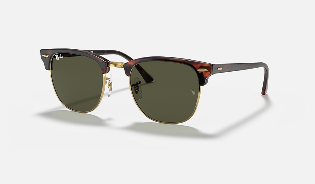 Clubmaster Classic Sunglasses in Tortoise On Gold and Green | Ray-Ban®