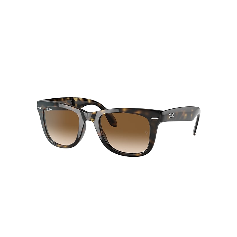 Ray-Ban Wayfarer Folding Classic Sunglasses Tortoise Frame Brown Lenses 50-22