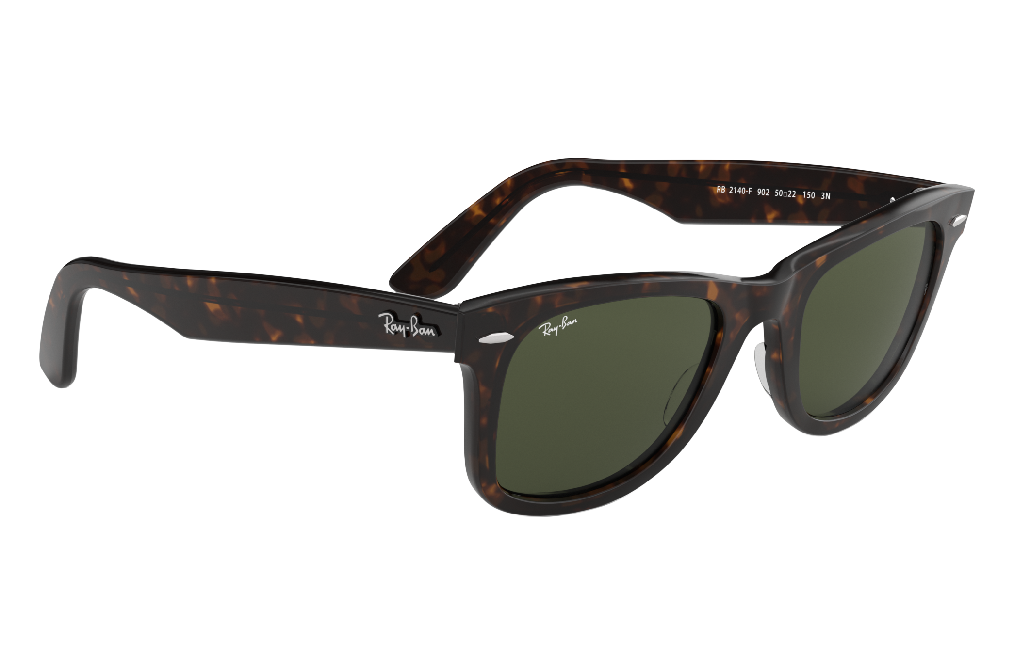 ray ban rb2140 wayfarer sunglasses tortoise frame crystal green