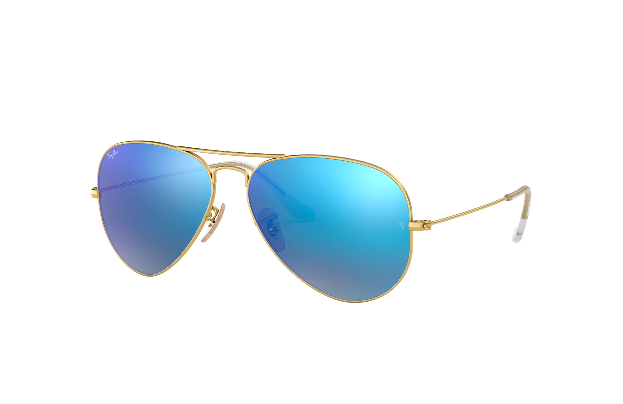 Classic Aviator Sunglasses for Men Women Flat Top Round Frame SILVER BLUE 
