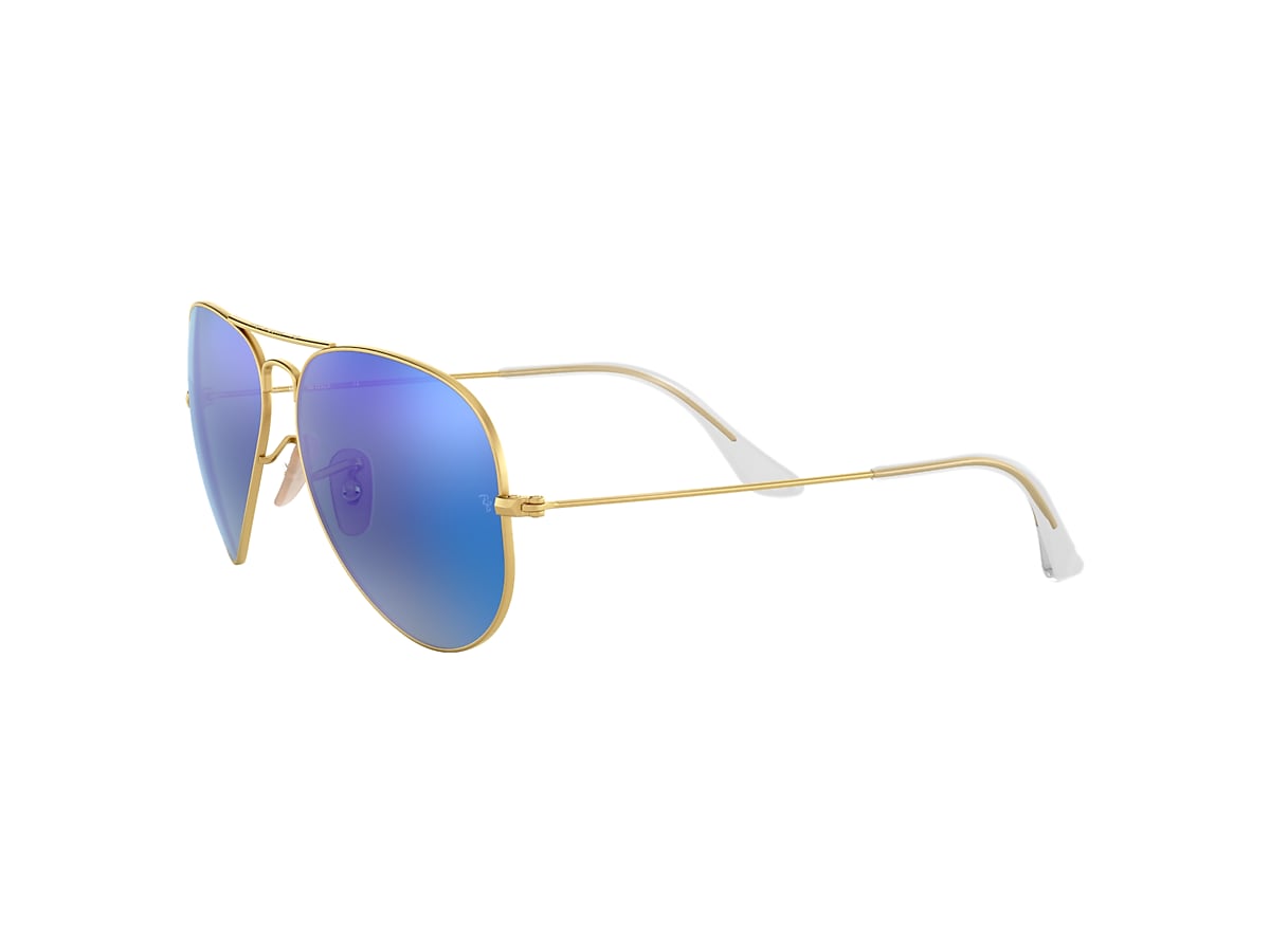 AVIATOR FLASH LENSES Sunglasses in Gold and Blue - RB3025 | Ray 