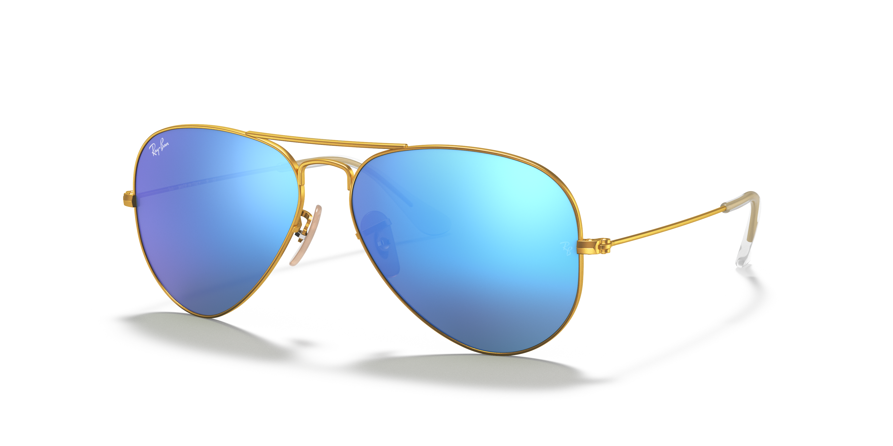 ray ban blue lens gold frame