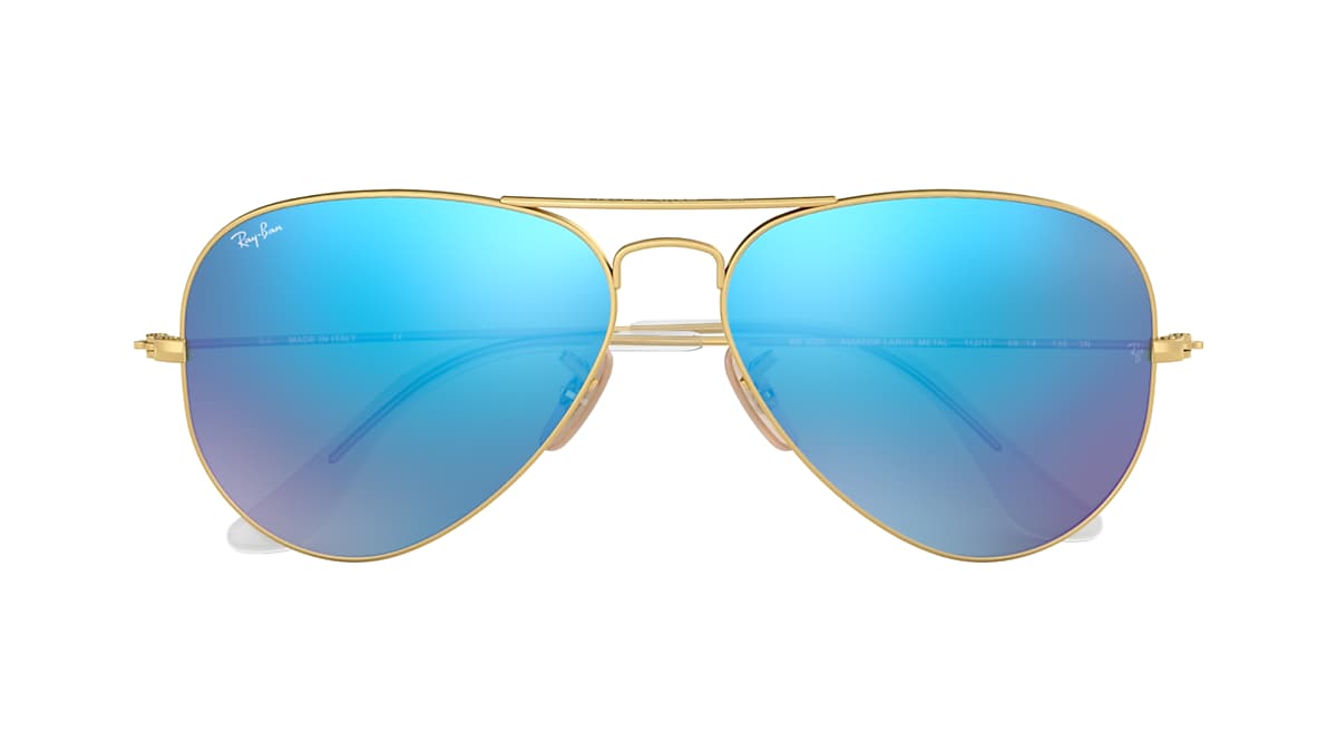 AVIATOR FLASH LENSES Sunglasses in Gold and Blue - RB3025 | Ray 