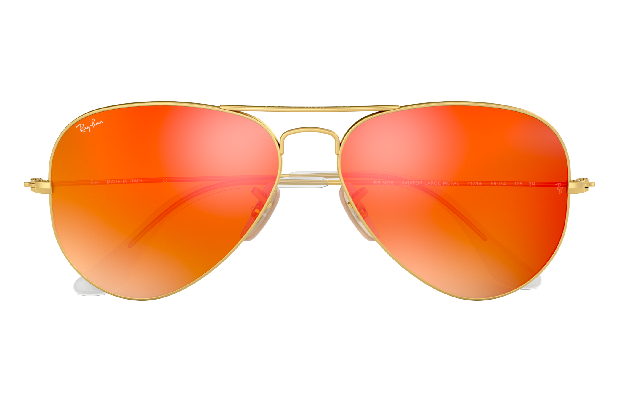 ray ban aviators gold mirror lenses