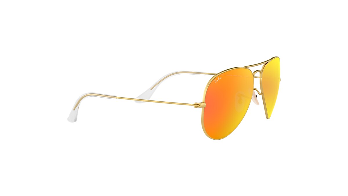 レイバン公式ストア】 Ray-Ban® AVIATOR FLASH LENSES サングラス | ゴールド X オレンジフラッシュ - RB3025