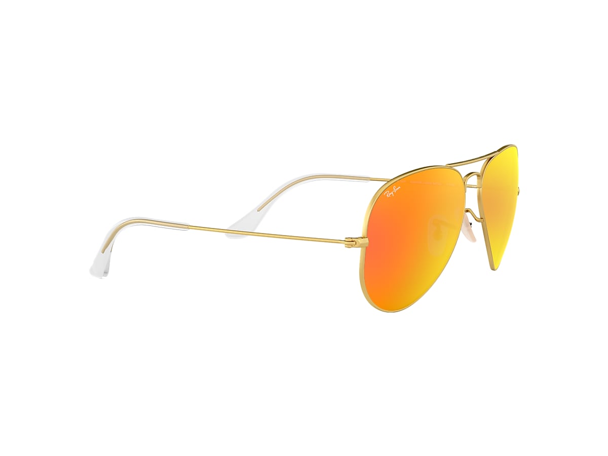 Les lunettes de soleil Aviator Flash Lenses en Or et Orange | Ray-Ban®