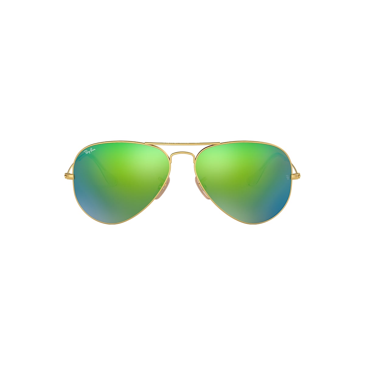 Aviator Flash Lenses Sunglasses in Gold and Green | Ray-Ban®