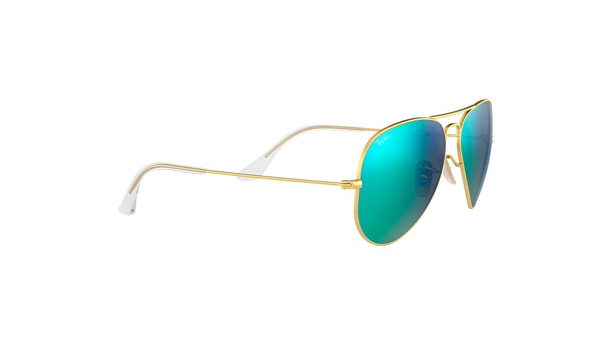 Aviator Flash Lenses Sunglasses in Gold and Green | Ray-Ban®