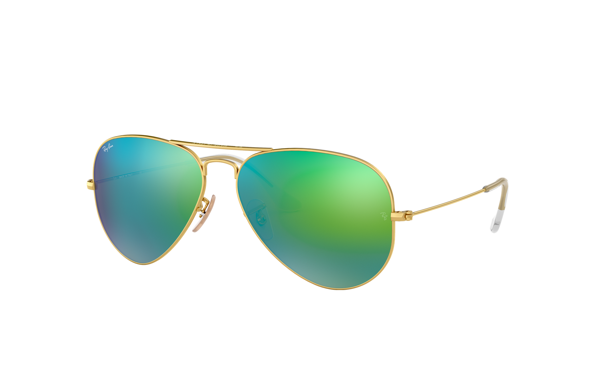 ray ban aviator green glass