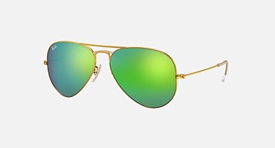 AVIATOR FLASH LENSES Sunglasses in Gold and Blue - RB3025 | Ray-Ban®