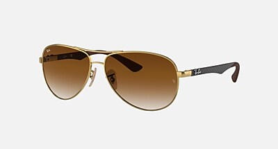 CARBON FIBRE Sunglasses in Arista Gold and Light Brown Gradient