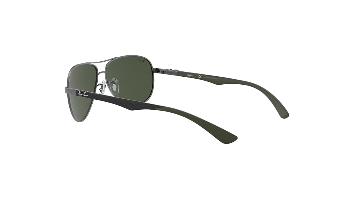 Carbon Fibre Sunglasses in Gunmetal and Green | Ray-Ban®