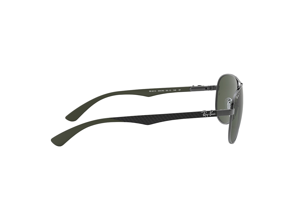 Carbon Fibre Sunglasses in Gunmetal and Green | Ray-Ban®