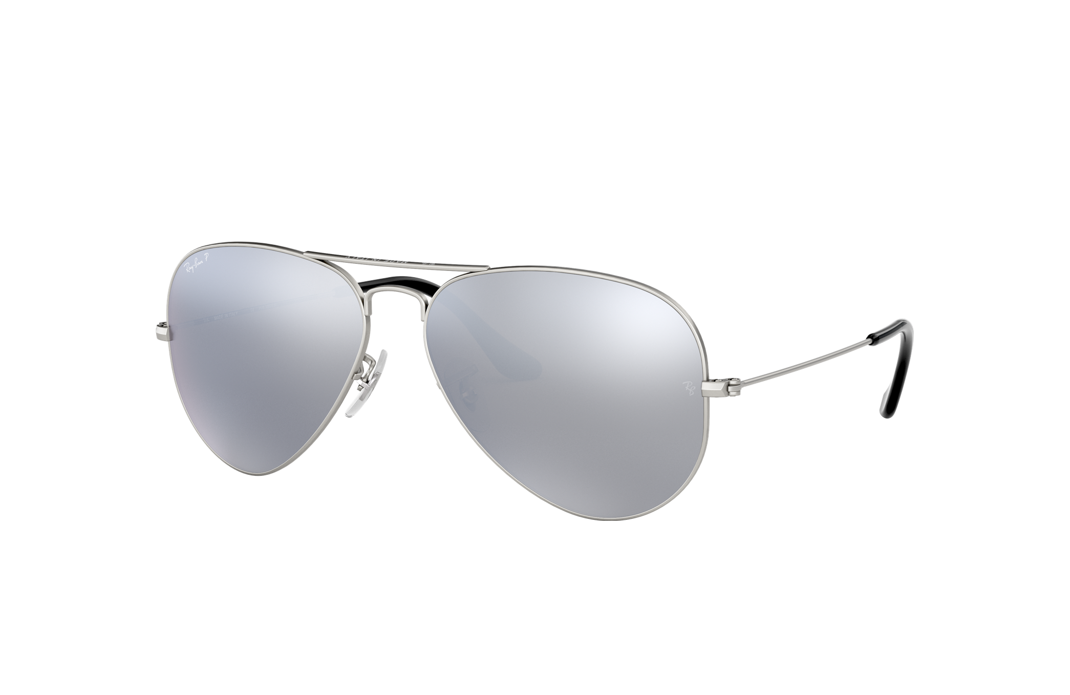 silver mirror aviator sunglasses ray ban