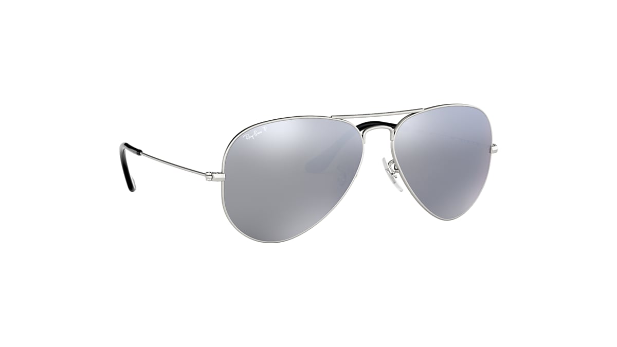 True Gem Silver Mirrored Aviator Sunglasses