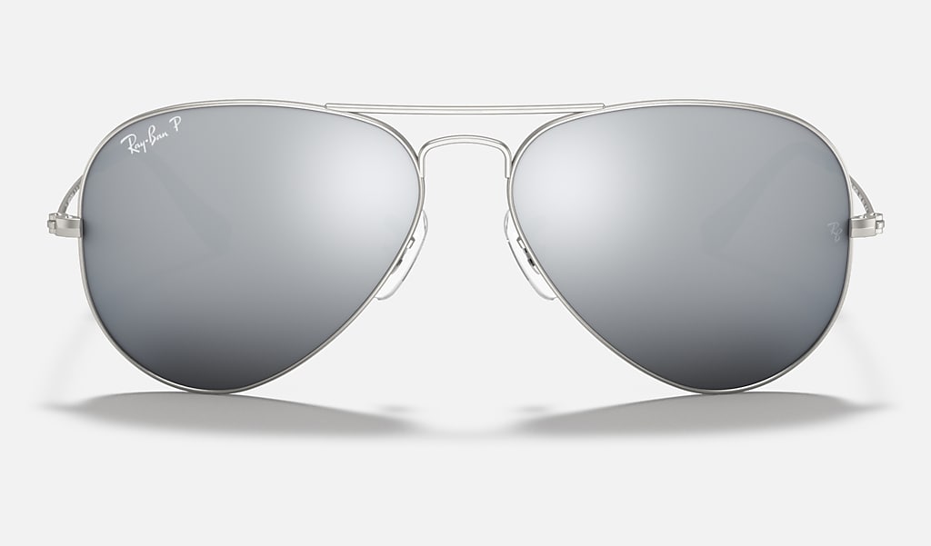 Voeding bewijs triatlon Aviator Mirror Sunglasses in Silver and Grey | Ray-Ban®