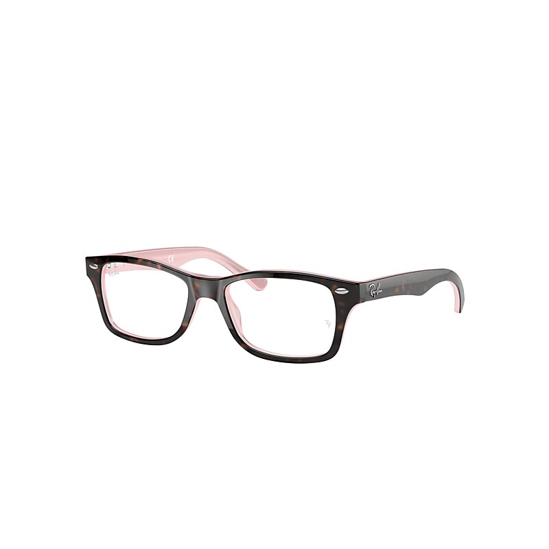 Ray-Ban Rb1531 Optics Kids Eyeglasses Havana On Opal Pink Frame Clear Lenses 46-16