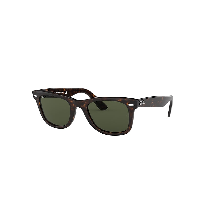 Ray-Ban Original Wayfarer Classic Sunglasses Tortoise Frame Green Lenses 52-22