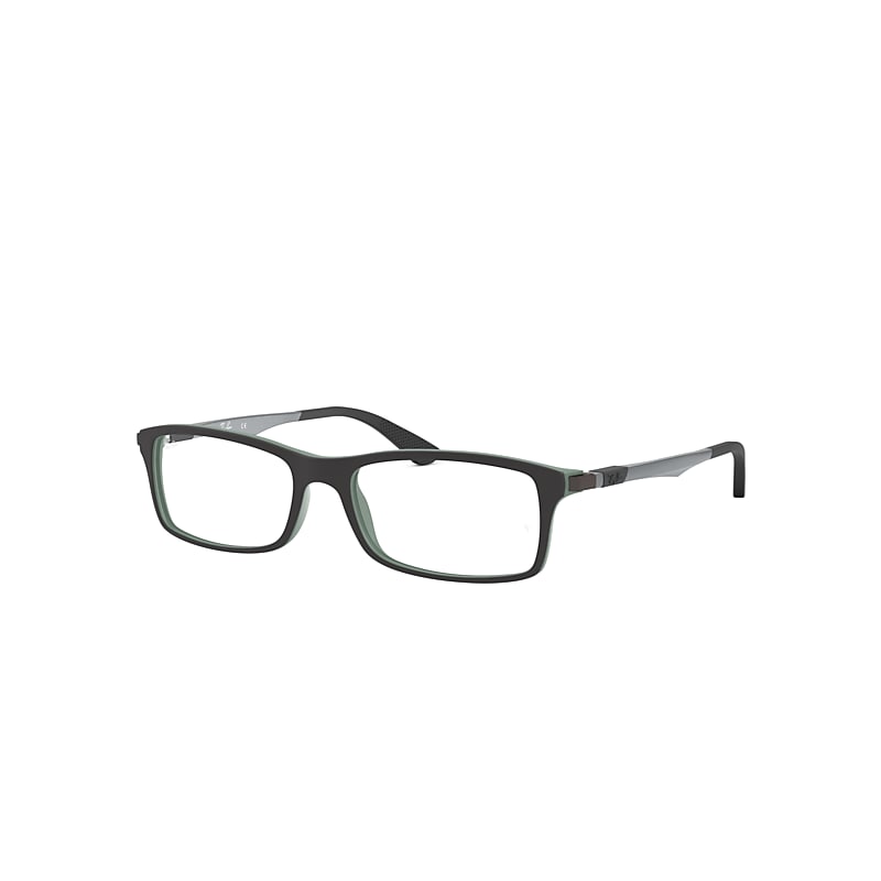 Ray-Ban Rb7017 Optics Eyeglasses Black On Green Frame Clear Lenses 54-17